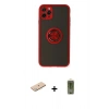 MARSİLYAN™- iPhone 11 Pro Kılıf Yörünge Çizgi - Siyah Joko Magic 5D Hayalet Cam + Renkli Kamera Lens Koruma Cam - MI