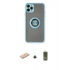 MARSİLYAN™- iPhone 11 Pro Kılıf Yörünge Çizgi - Siyah Joko Magic 5D Hayalet Cam + Renkli Kamera Lens Koruma Cam - MI