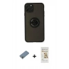 MARSİLYAN™- iPhone 11 Pro Kılıf Yörünge Çizgi - Siyah Mat Seramik Nano Ekran Koruyucu + Shine Kamera Lens Koruma Cam - GS