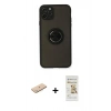 MARSİLYAN™- iPhone 11 Pro Kılıf Yörünge Çizgi - Siyah Mat Seramik Nano Ekran Koruyucu + Renkli Kamera Lens Koruma Cam - MI