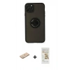 MARSİLYAN™- iPhone 11 Pro Kılıf Yörünge Çizgi - Siyah Mat Seramik Nano Ekran Koruyucu + Renkli Kamera Lens Koruma Cam - YL