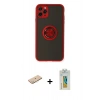 MARSİLYAN™- iPhone 11 Pro Kılıf Yörünge Çizgi - Siyah Polymer Nano Ekran Koruyucu + Sarı Renkli Kamera Lens Koruma Cam