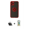 MARSİLYAN™- iPhone 11 Pro Kılıf Yörünge Çizgi - Siyah Polymer Nano Ekran Koruyucu + Kamera Lens Koruma Cam - SF