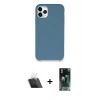 MARSİLYAN™- iPhone 11 Pro Kılıf Zirve Modern Özel Seri - Şeffaf 360 Full Body Arka Koruyucu + Kamera Lens Koruma Cam - SF
