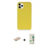 MARSİLYAN™- iPhone 11 Pro Kılıf Zirve Modern Özel Seri - Siyah 20D Premium Cam Ekran Koruyucu + Renkli Kamera Lens Koruma Cam - PE