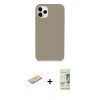 MARSİLYAN™- iPhone 11 Pro Kılıf Zirve Modern Özel Seri - Siyah 20D Premium Cam Ekran Koruyucu + Renkli Kamera Lens Koruma Cam - PE