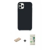 MARSİLYAN™- iPhone 11 Pro Kılıf Zirve Modern Özel Seri - Siyah 20D Premium Cam Ekran Koruyucu + Renkli Kamera Lens Koruma Cam - SI