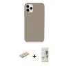 MARSİLYAN™- iPhone 11 Pro Kılıf Zirve Modern Özel Seri - Siyah 20D Premium Cam Ekran Koruyucu + Renkli Kamera Lens Koruma Cam - SI