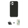 MARSİLYAN™- iPhone 11 Pro Kılıf Zirve Modern Özel Seri - Siyah 20D Premium Cam Ekran Koruyucu + Şeffaf Kamera Lens Koruma Cam