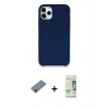MARSİLYAN™- iPhone 11 Pro Kılıf Zirve Modern Özel Seri - Siyah 20D Premium Cam Ekran Koruyucu + Sierra Blue Shine Kamera Lens Koruma Cam