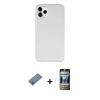 MARSİLYAN™- iPhone 11 Pro Kılıf Zirve Modern Özel Seri - Siyah 34D Hayalet Izgaralı Cam + Shine Kamera Lens Koruma Cam - MI