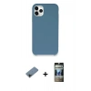 MARSİLYAN™- iPhone 11 Pro Kılıf Zirve Modern Özel Seri - Siyah 34D Hayalet Izgaralı Cam + Shine Kamera Lens Koruma Cam - SH