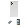 MARSİLYAN™- iPhone 11 Pro Kılıf Zirve Modern Özel Seri - Siyah 34D Hayalet Izgaralı Cam + Shine Kamera Lens Koruma Cam - SH