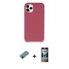 MARSİLYAN™- iPhone 11 Pro Kılıf Zirve Modern Özel Seri - Siyah 34D Hayalet Izgaralı Cam + Shine Kamera Lens Koruma Cam - SH