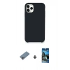 MARSİLYAN™- iPhone 11 Pro Kılıf Zirve Modern Özel Seri - Siyah 34D Izgaralı Cam + Shine Kamera Lens Koruma Cam - GI