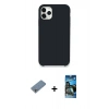 MARSİLYAN™- iPhone 11 Pro Kılıf Zirve Modern Özel Seri - Siyah 34D Izgaralı Cam + Shine Kamera Lens Koruma Cam - GS