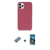 MARSİLYAN™- iPhone 11 Pro Kılıf Zirve Modern Özel Seri - Siyah 34D Izgaralı Cam + Shine Kamera Lens Koruma Cam - GS
