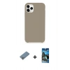 MARSİLYAN™- iPhone 11 Pro Kılıf Zirve Modern Özel Seri - Siyah 34D Izgaralı Cam + Shine Kamera Lens Koruma Cam - GS