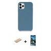 MARSİLYAN™- iPhone 11 Pro Kılıf Zirve Modern Özel Seri - Siyah 34D Izgaralı Cam + Renkli Kamera Lens Koruma Cam - PE