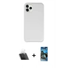 MARSİLYAN™- iPhone 11 Pro Kılıf Zirve Modern Özel Seri - Siyah 34D Izgaralı Cam + Kamera Lens Koruma Cam - SF