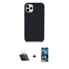 MARSİLYAN™- iPhone 11 Pro Kılıf Zirve Modern Özel Seri - Siyah 34D Izgaralı Cam + Kamera Lens Koruma Cam - SF