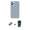 MARSİLYAN™- iPhone 11 Pro Kılıf Zirve Modern Özel Seri - Siyah 360 Mat Full Body Arka Koruyucu + Metal Kamera Lens Koruma Cam - KI
