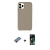 MARSİLYAN™- iPhone 11 Pro Kılıf Zirve Modern Özel Seri - Siyah 360 Mat Full Body Arka Koruyucu + Metal Kamera Lens Koruma Cam - KI