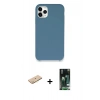 MARSİLYAN™- iPhone 11 Pro Kılıf Zirve Modern Özel Seri - Siyah 360 Mat Full Body Arka Koruyucu + Renkli Kamera Lens Koruma Cam - PE