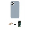 MARSİLYAN™- iPhone 11 Pro Kılıf Zirve Modern Özel Seri - Siyah 360 Mat Full Body Arka Koruyucu + Renkli Kamera Lens Koruma Cam - PE