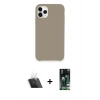 MARSİLYAN™- iPhone 11 Pro Kılıf Zirve Modern Özel Seri - Siyah 360 Mat Full Body Arka Koruyucu + Kamera Lens Koruma Cam - SF