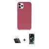 MARSİLYAN™- iPhone 11 Pro Kılıf Zirve Modern Özel Seri - Siyah 360 Mat Full Body Arka Koruyucu + Kamera Lens Koruma Cam - SF