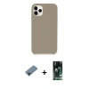 MARSİLYAN™- iPhone 11 Pro Kılıf Zirve Modern Özel Seri - Siyah 360 Mat Full Body Arka Koruyucu + Shine Kamera Lens Koruma Cam - SH