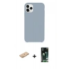 MARSİLYAN™- iPhone 11 Pro Kılıf Zirve Modern Özel Seri - Siyah 360 Mat Full Body Arka Koruyucu + Renkli Kamera Lens Koruma Cam - TU