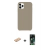 MARSİLYAN™- iPhone 11 Pro Kılıf Zirve Modern Özel Seri - Siyah 360 Mat Full Body Arka Koruyucu + Renkli Kamera Lens Koruma Cam - TU
