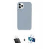 MARSİLYAN™- iPhone 11 Pro Kılıf Zirve Modern Özel Seri - Siyah 3D Antistatik Cam Ekran Koruyucu + Kamera Lens Koruma Cam - SF