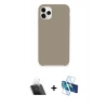 MARSİLYAN™- iPhone 11 Pro Kılıf Zirve Modern Özel Seri - Siyah 3D Antistatik Cam Ekran Koruyucu + Kamera Lens Koruma Cam - SF