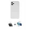 MARSİLYAN™- iPhone 11 Pro Kılıf Zirve Modern Özel Seri - Siyah 3D Antistatik Cam Ekran Koruyucu + Kamera Lens Koruma Cam - SF