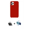 MARSİLYAN™- iPhone 11 Pro Kılıf Zirve Modern Özel Seri - Siyah 3D Antistatik Cam Ekran Koruyucu + Kamera Lens Koruma Cam - SF