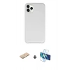 MARSİLYAN™- iPhone 11 Pro Kılıf Zirve Modern Özel Seri - Siyah 3D Antistatik Cam Ekran Koruyucu + Renkli Kamera Lens Koruma Cam - YL