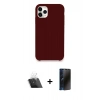MARSİLYAN™- iPhone 11 Pro Kılıf Zirve Modern Özel Seri - Siyah 3D Antistatik Hayalet Cam Ekran Koruyucu + Kamera Lens Koruma Cam - SF