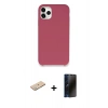 MARSİLYAN™- iPhone 11 Pro Kılıf Zirve Modern Özel Seri - Siyah 3D Antistatik Hayalet Cam Ekran Koruyucu + Renkli Kamera Lens Koruma Cam - YL