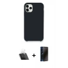 MARSİLYAN™- iPhone 11 Pro Kılıf Zirve Modern Özel Seri - Siyah 3D Antistatik Hayalet Cam Ekran Koruyucu + Kamera Lens Koruma Cam - SF