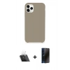 MARSİLYAN™- iPhone 11 Pro Kılıf Zirve Modern Özel Seri - Siyah 3D Antistatik Hayalet Cam Ekran Koruyucu + Kamera Lens Koruma Cam - SF