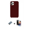 MARSİLYAN™- iPhone 11 Pro Kılıf Zirve Modern Özel Seri - Siyah 3D Antistatik Mat Seramik Nano Ekran Koruyucu + Shine Kamera Lens Koruma Cam - GD