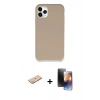 MARSİLYAN™- iPhone 11 Pro Kılıf Zirve Modern Özel Seri - Siyah 3D Antistatik Mat Seramik Nano Ekran Koruyucu + Renkli Kamera Lens Koruma Cam - YL