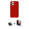 MARSİLYAN™- iPhone 11 Pro Kılıf Zirve Modern Özel Seri - Siyah 3D Antistatik Mat Seramik Nano Ekran Koruyucu + Kamera Lens Koruma Cam - SF