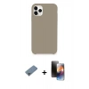MARSİLYAN™- iPhone 11 Pro Kılıf Zirve Modern Özel Seri - Siyah 3D Antistatik Mat Seramik Nano Ekran Koruyucu + Sierra Blue Shine Kamera Lens Koruma Cam