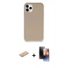 MARSİLYAN™- iPhone 11 Pro Kılıf Zirve Modern Özel Seri - Siyah 3D Antistatik Mat Seramik Nano Ekran Koruyucu + Renkli Kamera Lens Koruma Cam - TU