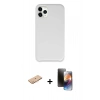 MARSİLYAN™- iPhone 11 Pro Kılıf Zirve Modern Özel Seri - Siyah 3D Antistatik Mat Seramik Nano Ekran Koruyucu + Renkli Kamera Lens Koruma Cam - TU