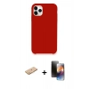 MARSİLYAN™- iPhone 11 Pro Kılıf Zirve Modern Özel Seri - Siyah 3D Antistatik Mat Seramik Nano Ekran Koruyucu + Renkli Kamera Lens Koruma Cam - TU